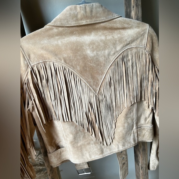 Avec Les Filles Genuine Leather Fringe Jacket - Picture 3 of 7